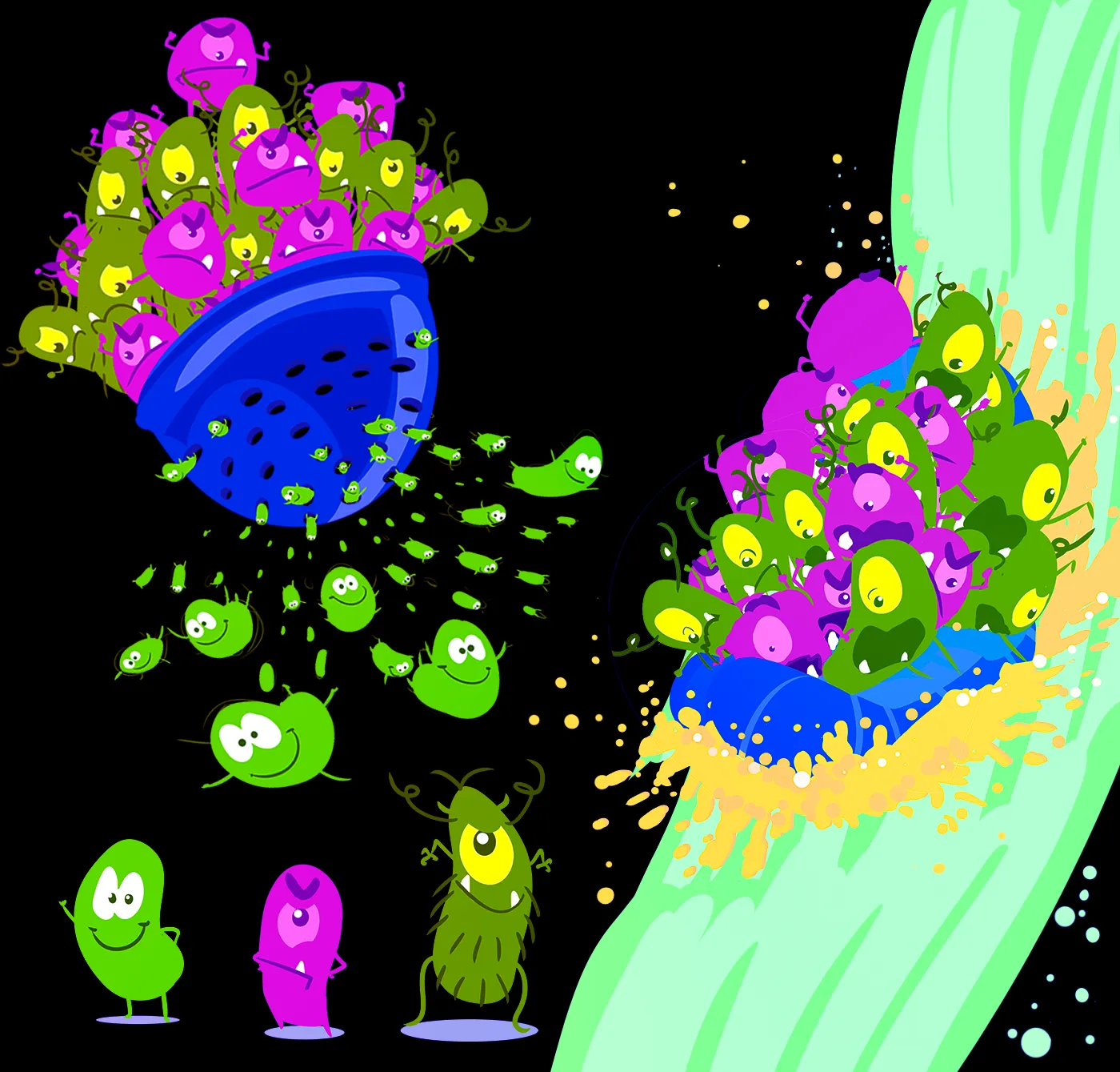 Bacteria character design process