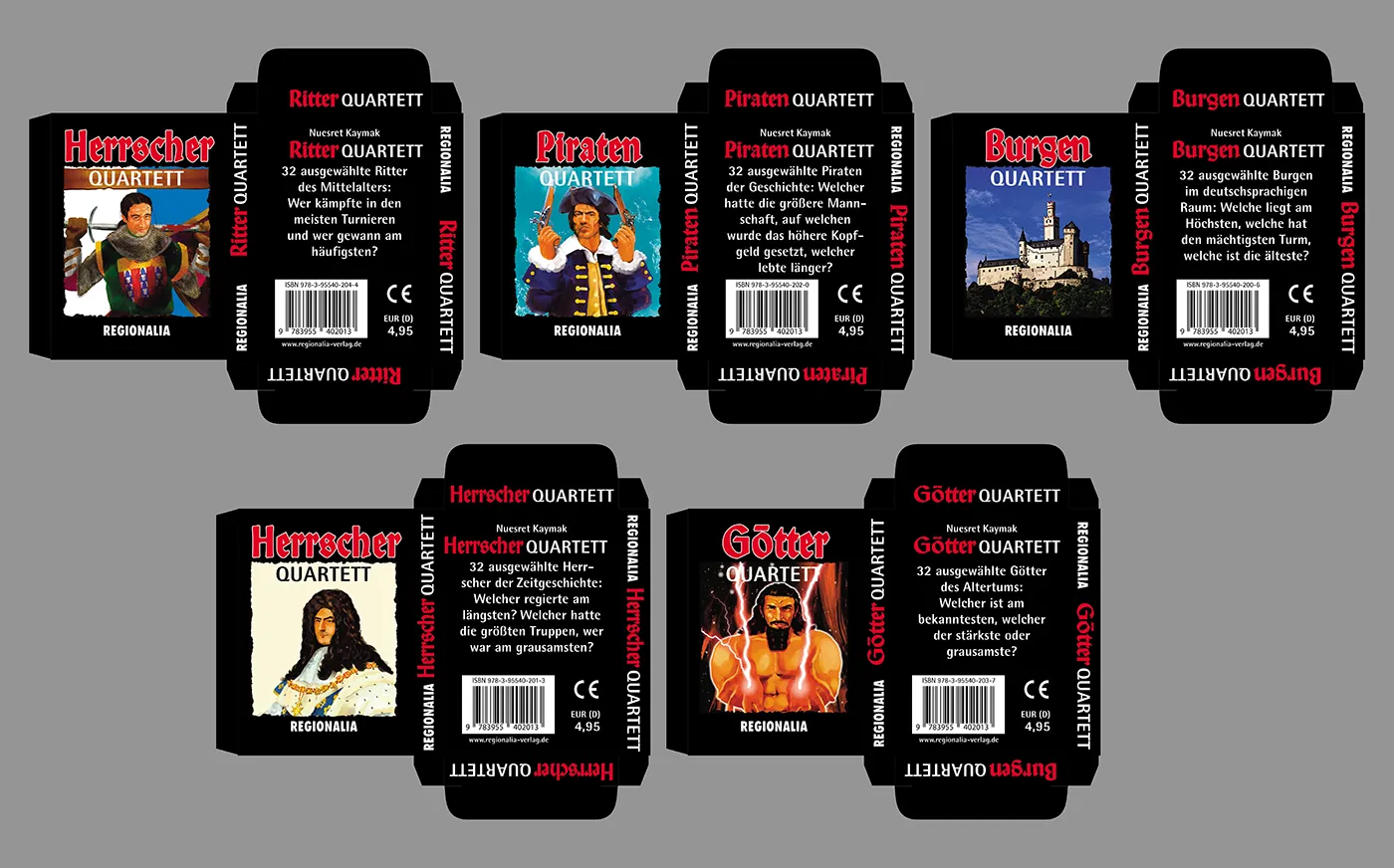Card game box packaging mockups